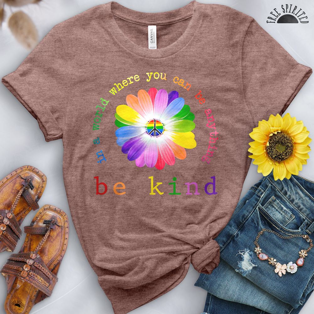 Be Kind Rainbow Sunflower Tee - Image 10