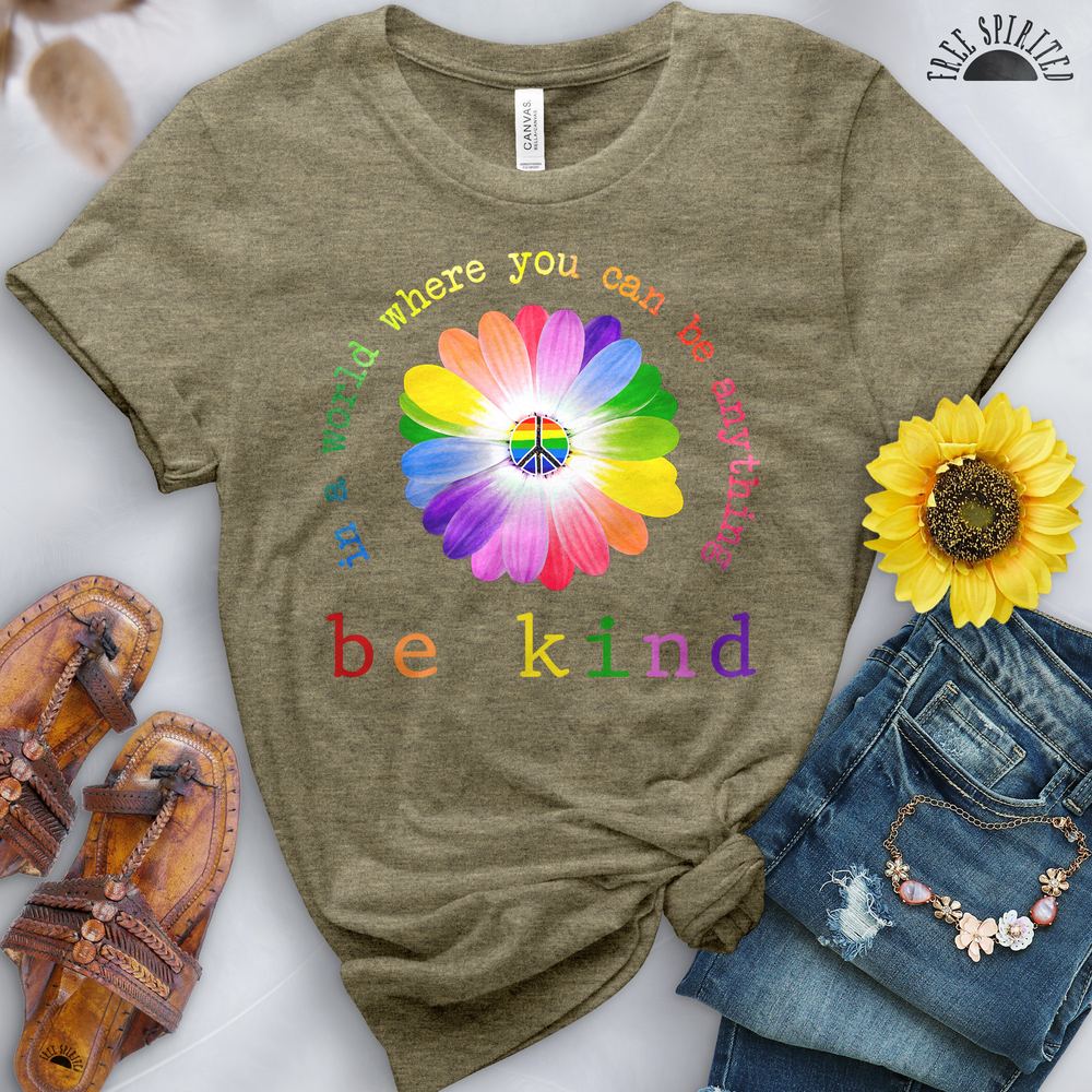 Be Kind Rainbow Sunflower Tee - Image 11