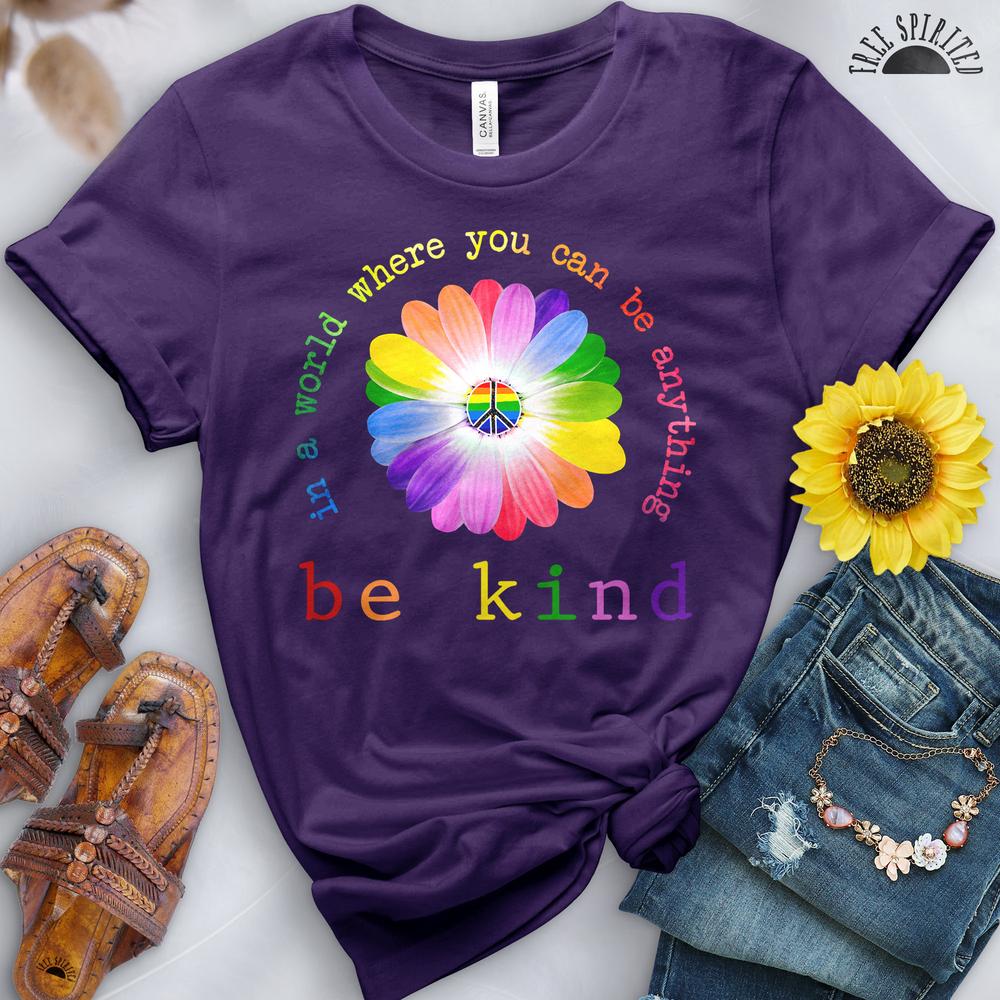 Be Kind Rainbow Sunflower Tee - Image 5