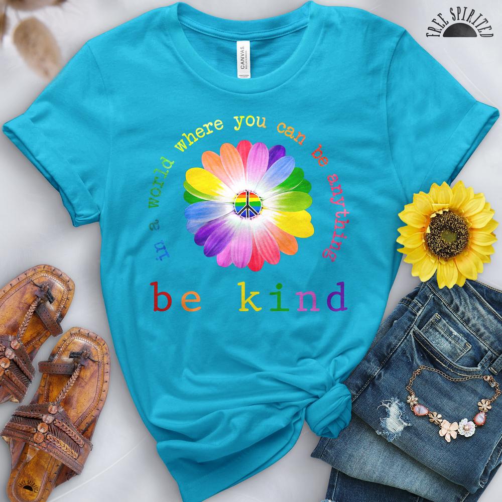 Be Kind Rainbow Sunflower Tee - Image 6