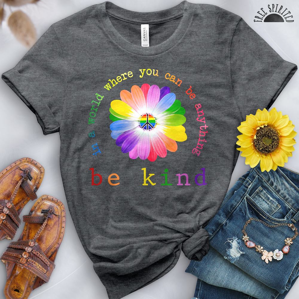 Be Kind Rainbow Sunflower Tee - Image 8