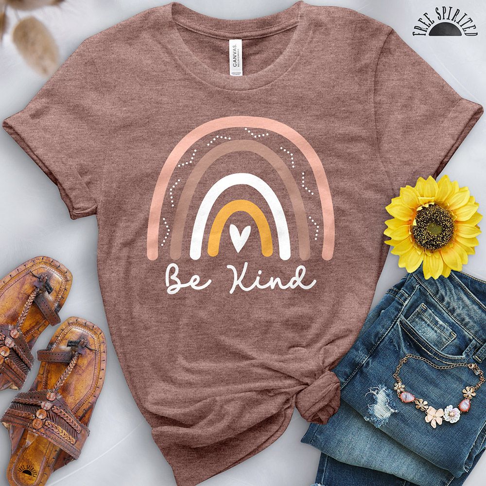 Be Kind Boho Rainbow Tee - Image 2