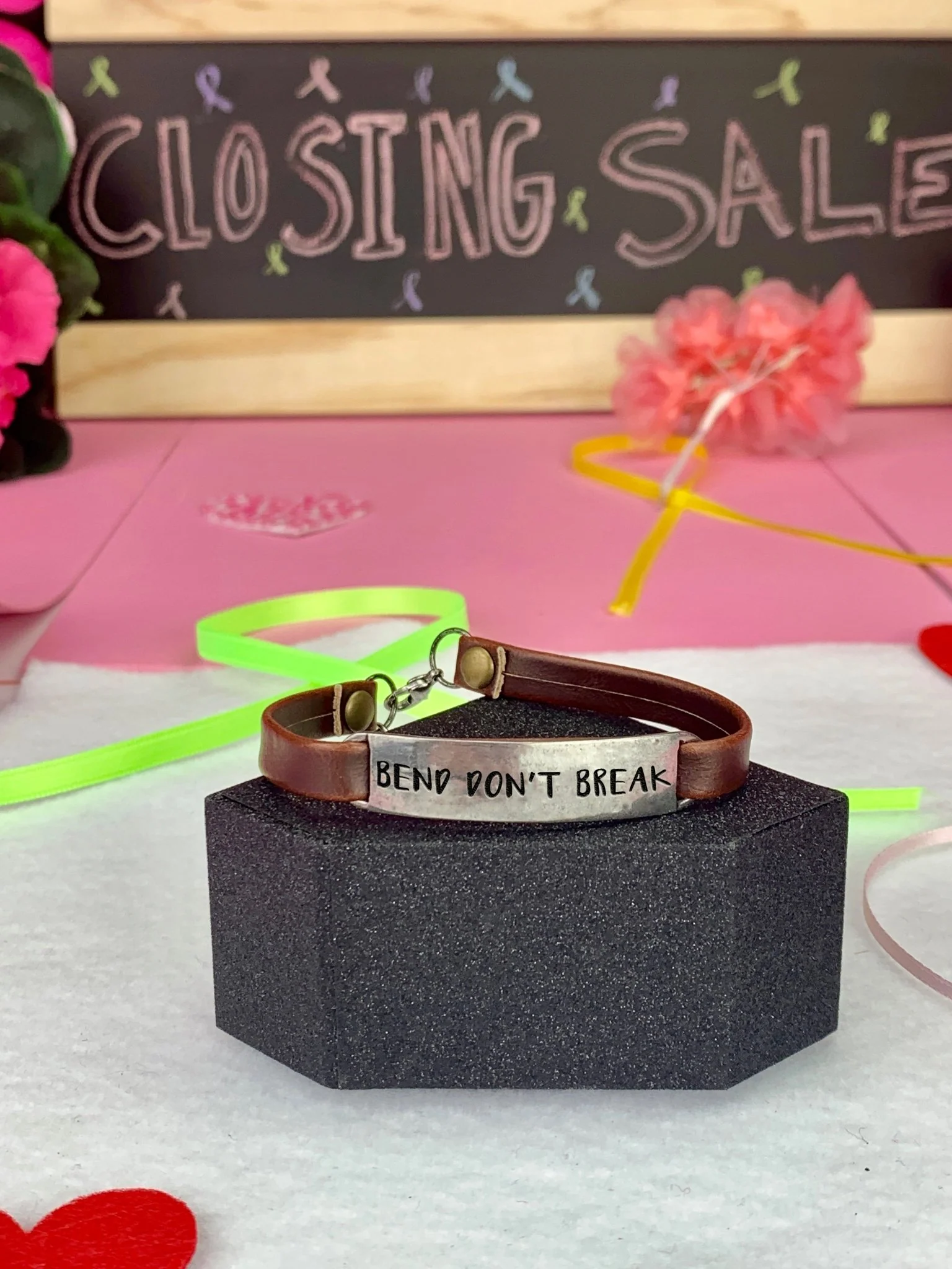 Bend Don't Break Leather Bracelet - Image 2