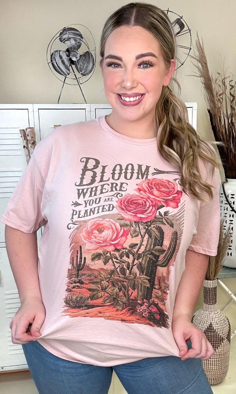Bloom Where You Were Planted Christian Graphic T-Shirt - Image 2