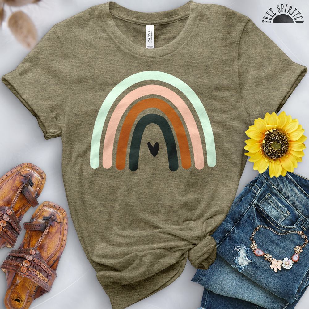 Boho Rainbow Heart Tee - Image 9