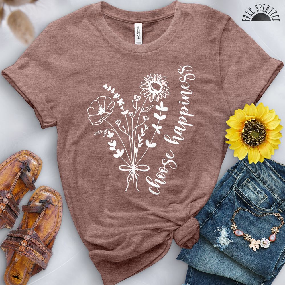 Choose Happiness Flowers Tee - Image 10