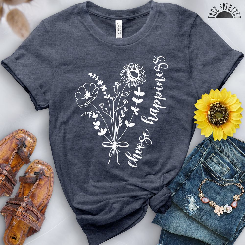 Choose Happiness Flowers Tee - Image 11
