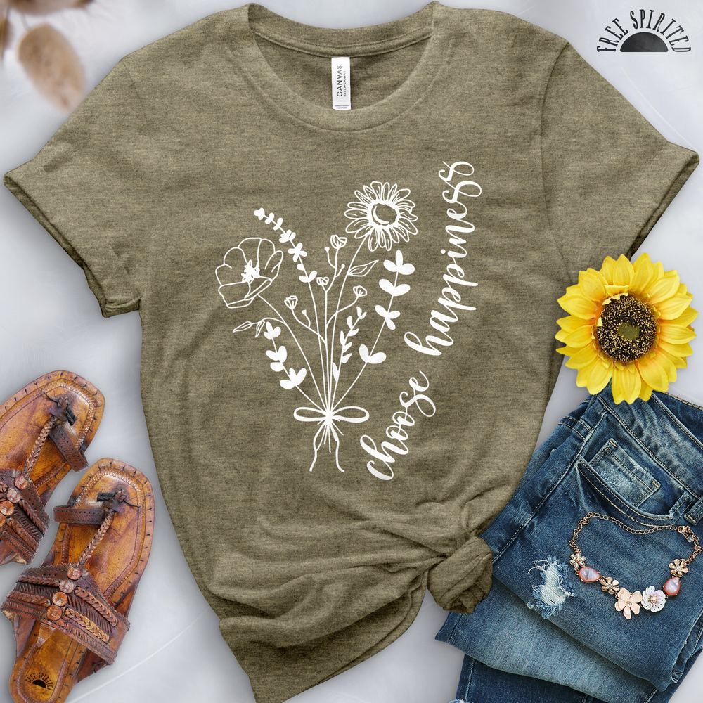 Choose Happiness Flowers Tee - Image 12