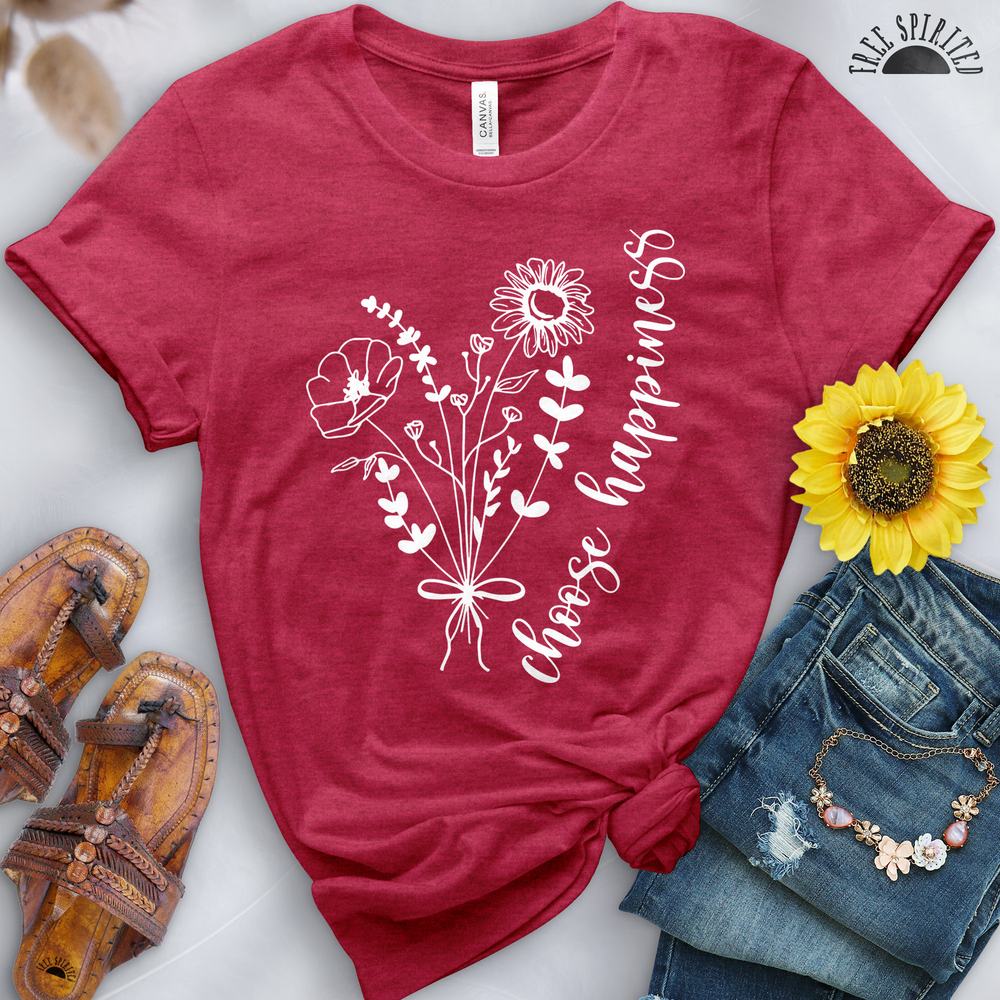 Choose Happiness Flowers Tee - Image 13