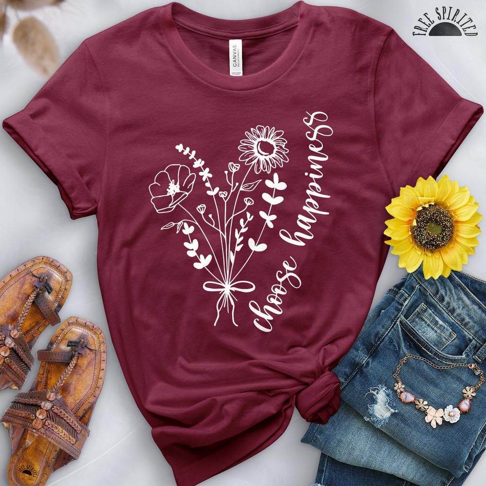 Choose Happiness Flowers Tee - Image 15
