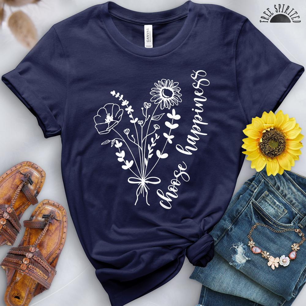 Choose Happiness Flowers Tee - Image 16