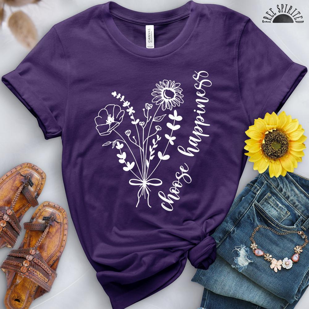 Choose Happiness Flowers Tee - Image 2