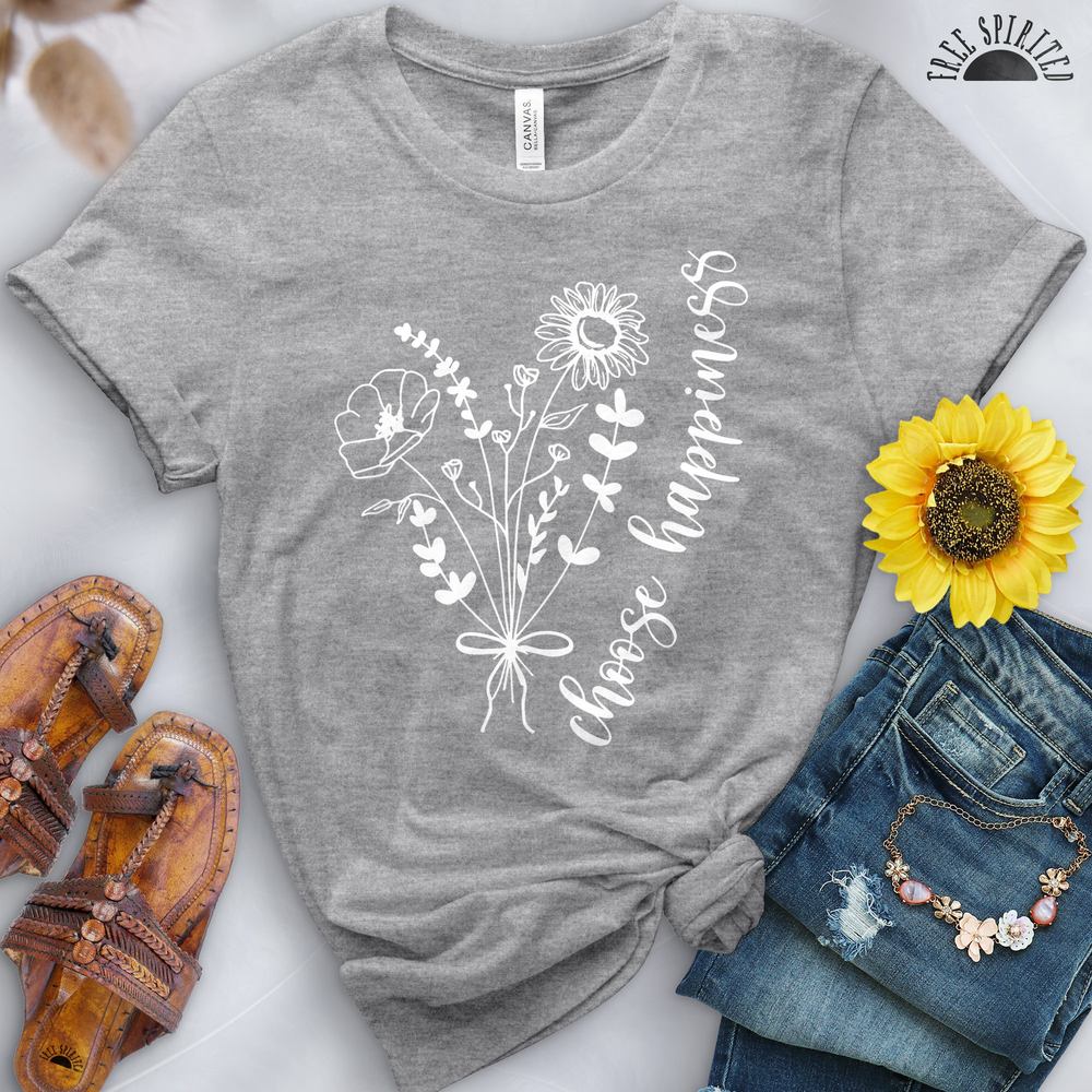 Choose Happiness Flowers Tee - Image 5