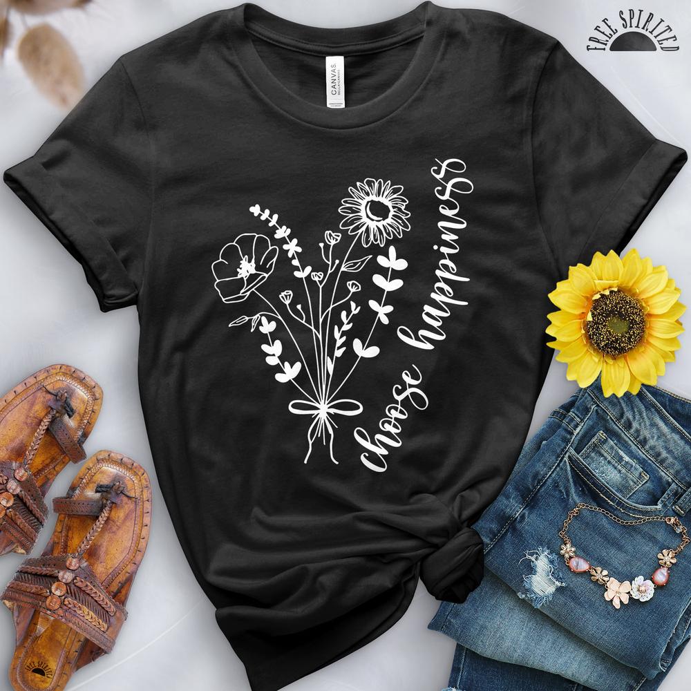 Choose Happiness Flowers Tee - Image 6