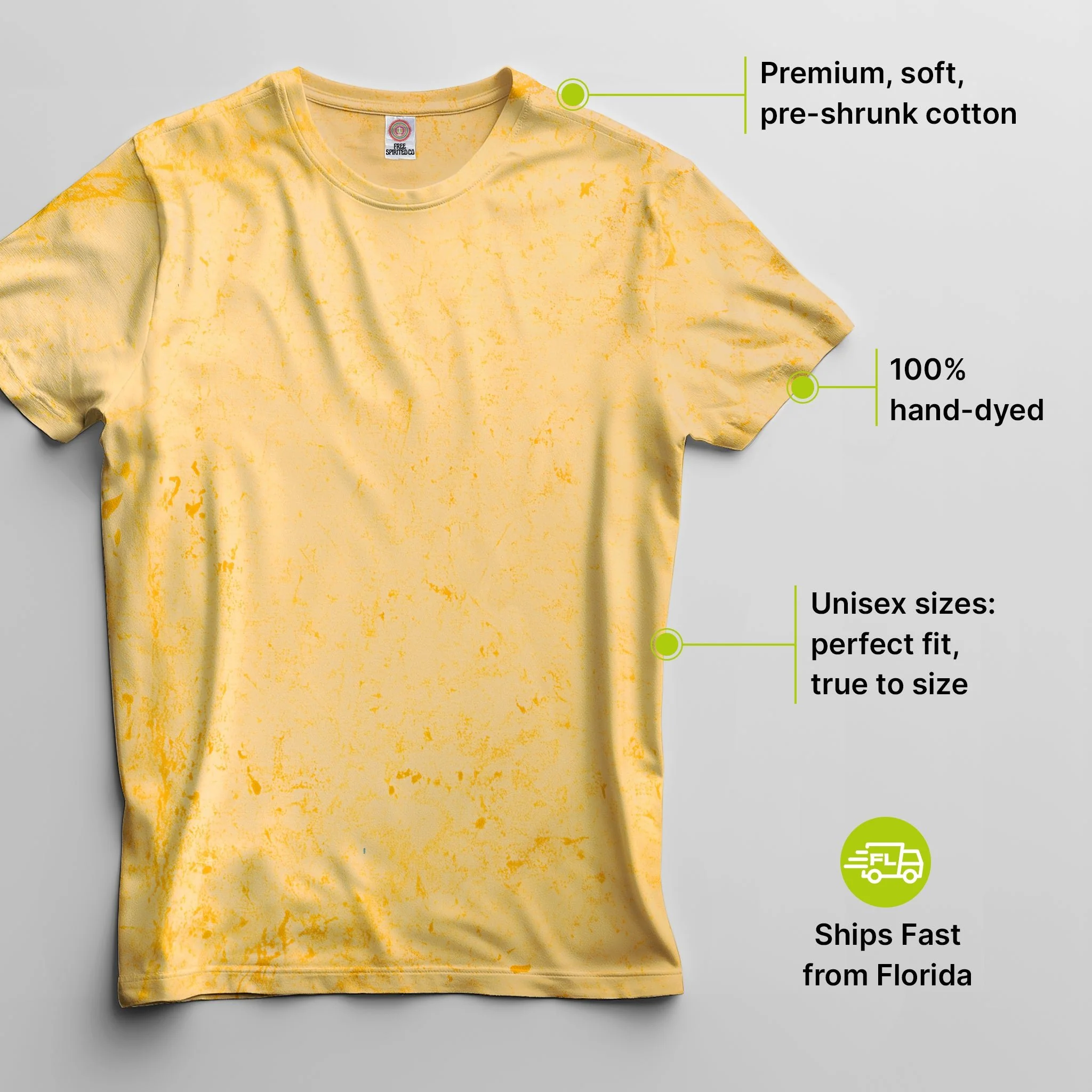 Color Crush Canary Hand-Dyed Comfort Shirt - Image 2