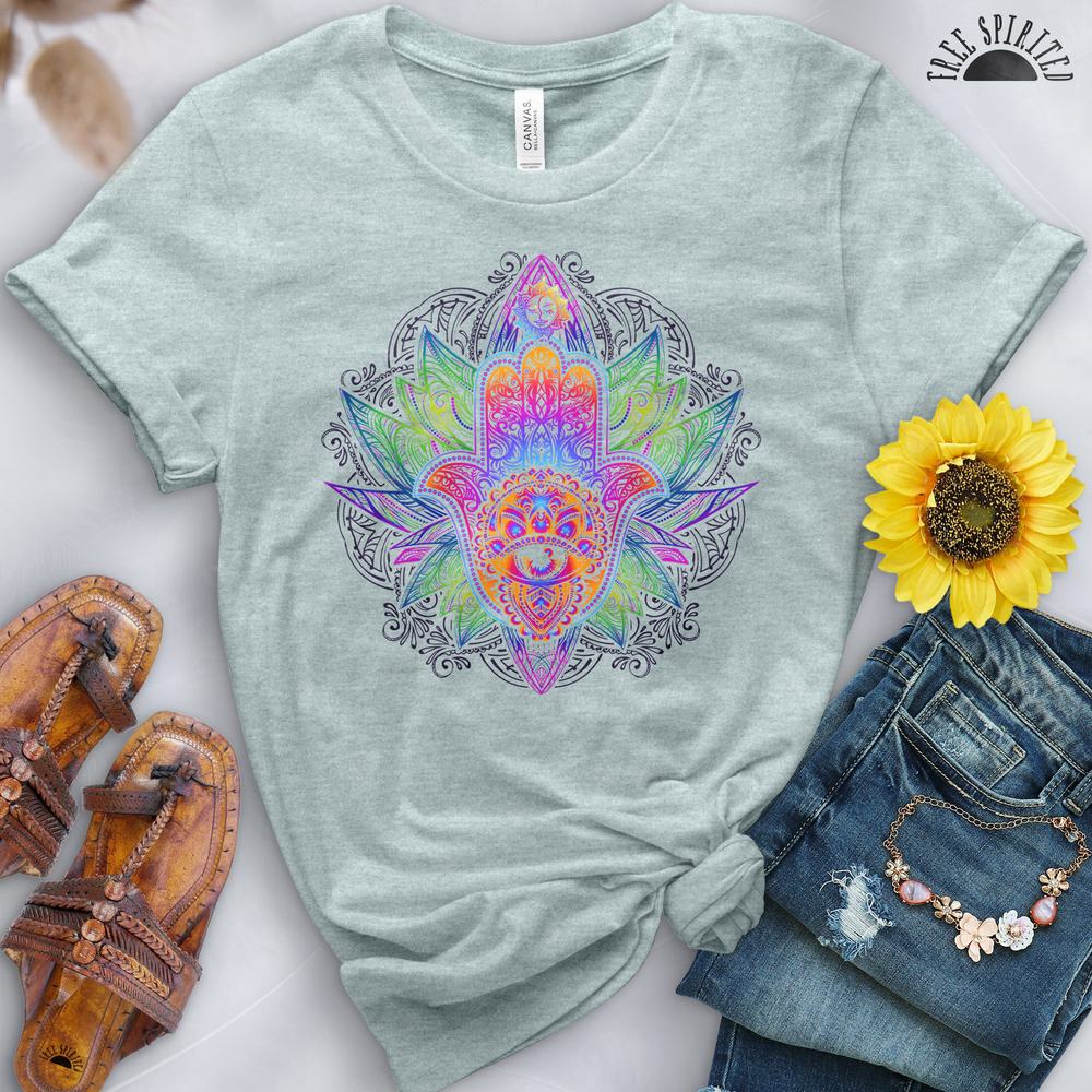 Rainbow Hamsa Tee - Image 6
