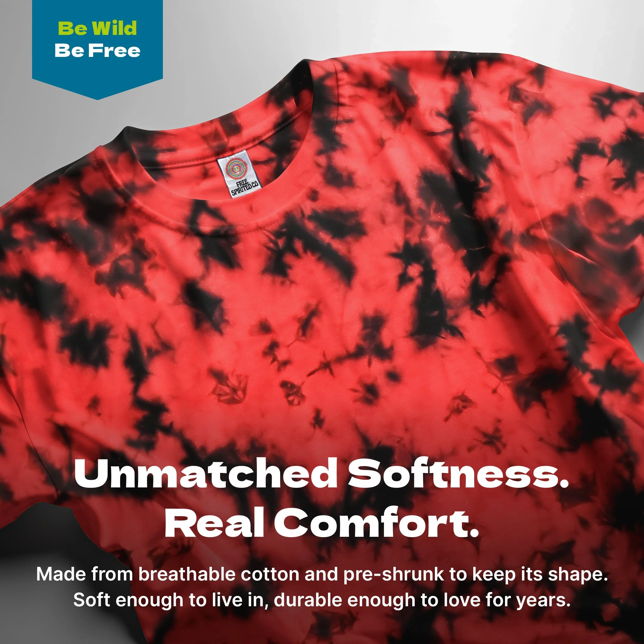Crystal Red & Black Premium Hand-Dyed Comfort Shirt - Image 3