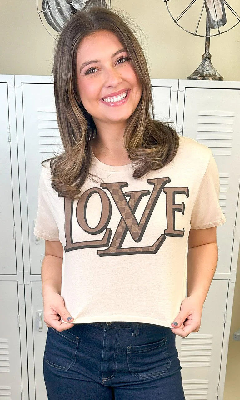 Designer Love Graphic Crop Top T-Shirt - Image 3
