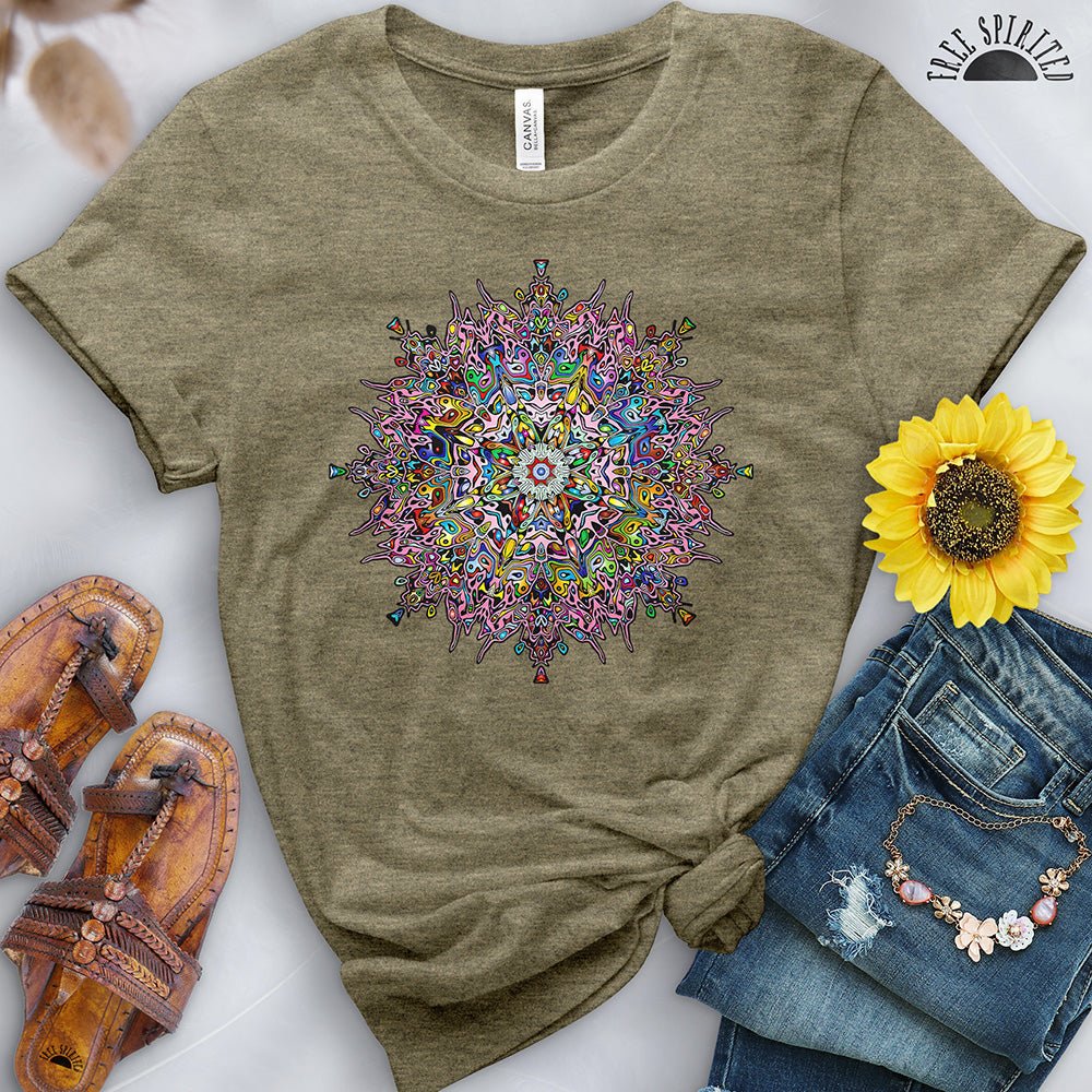 Floral Lotus Mandala Tee - Image 11