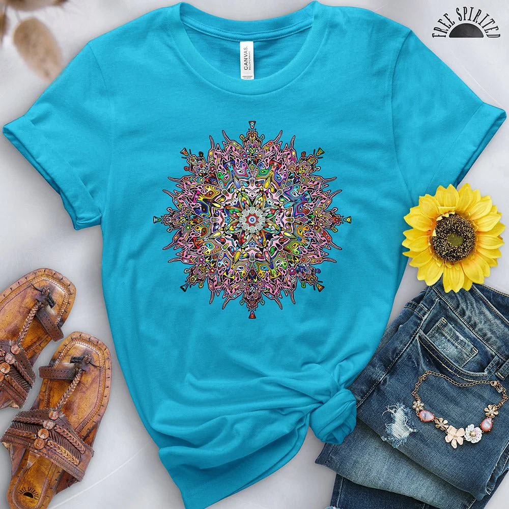 Floral Lotus Mandala Tee - Image 3