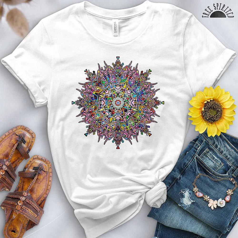 Floral Lotus Mandala Tee - Image 4