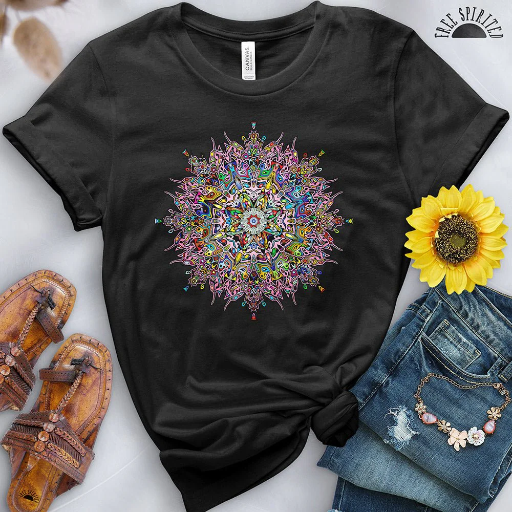 Floral Lotus Mandala Tee - Image 5