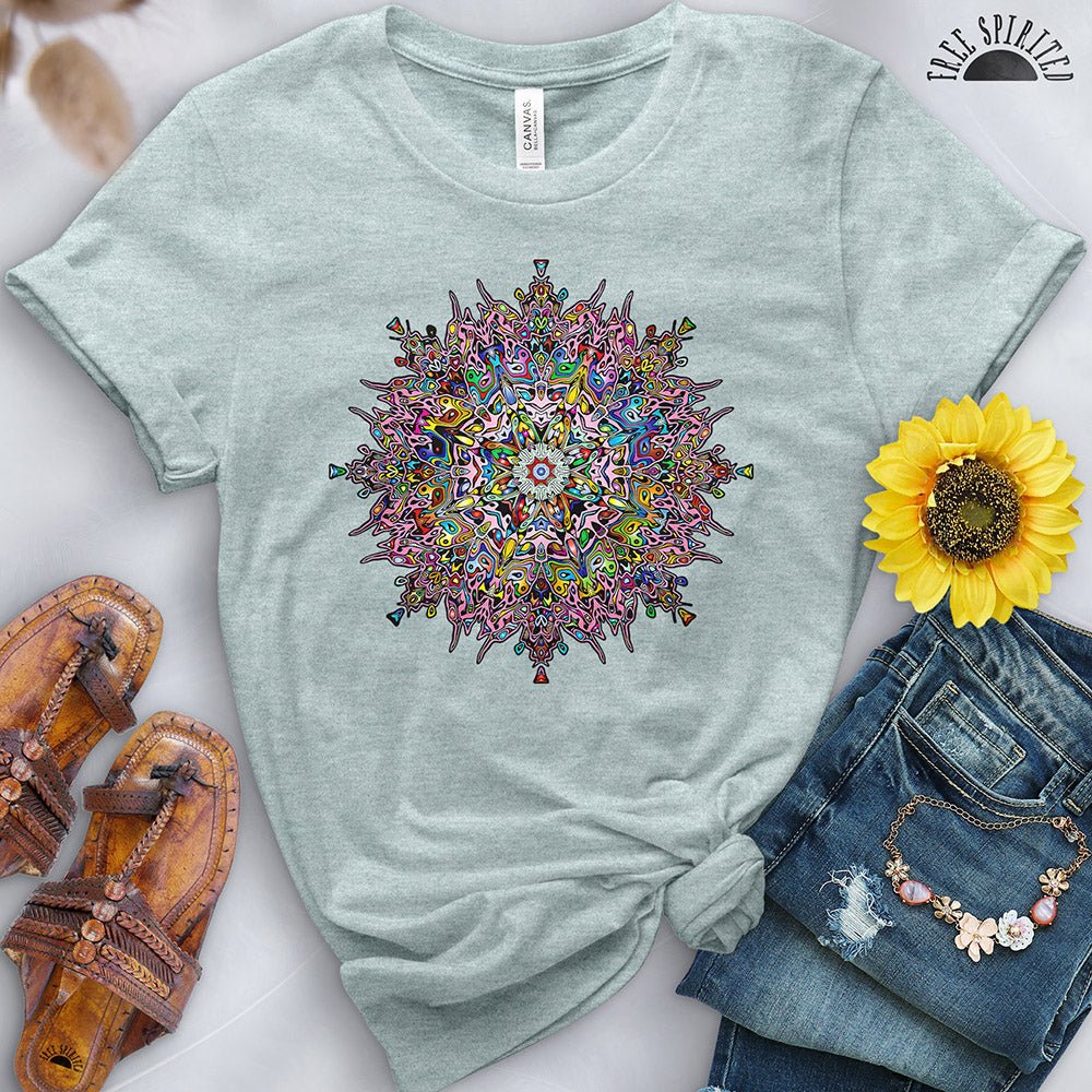 Floral Lotus Mandala Tee - Image 7