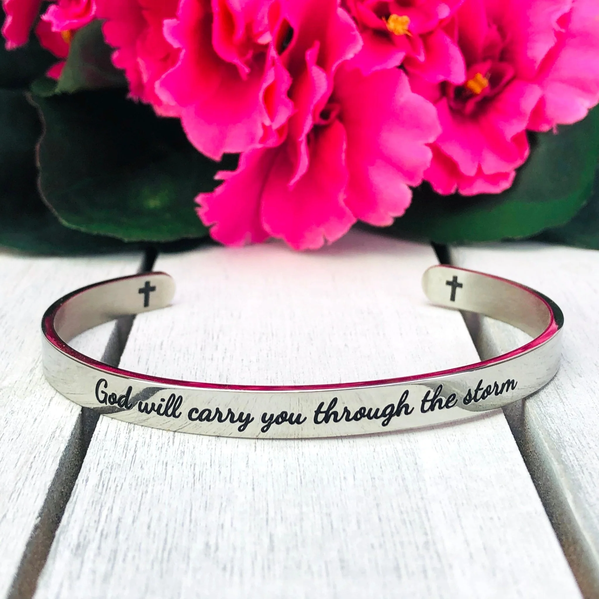 God Will Carry You Cuff Bracelet - Image 3