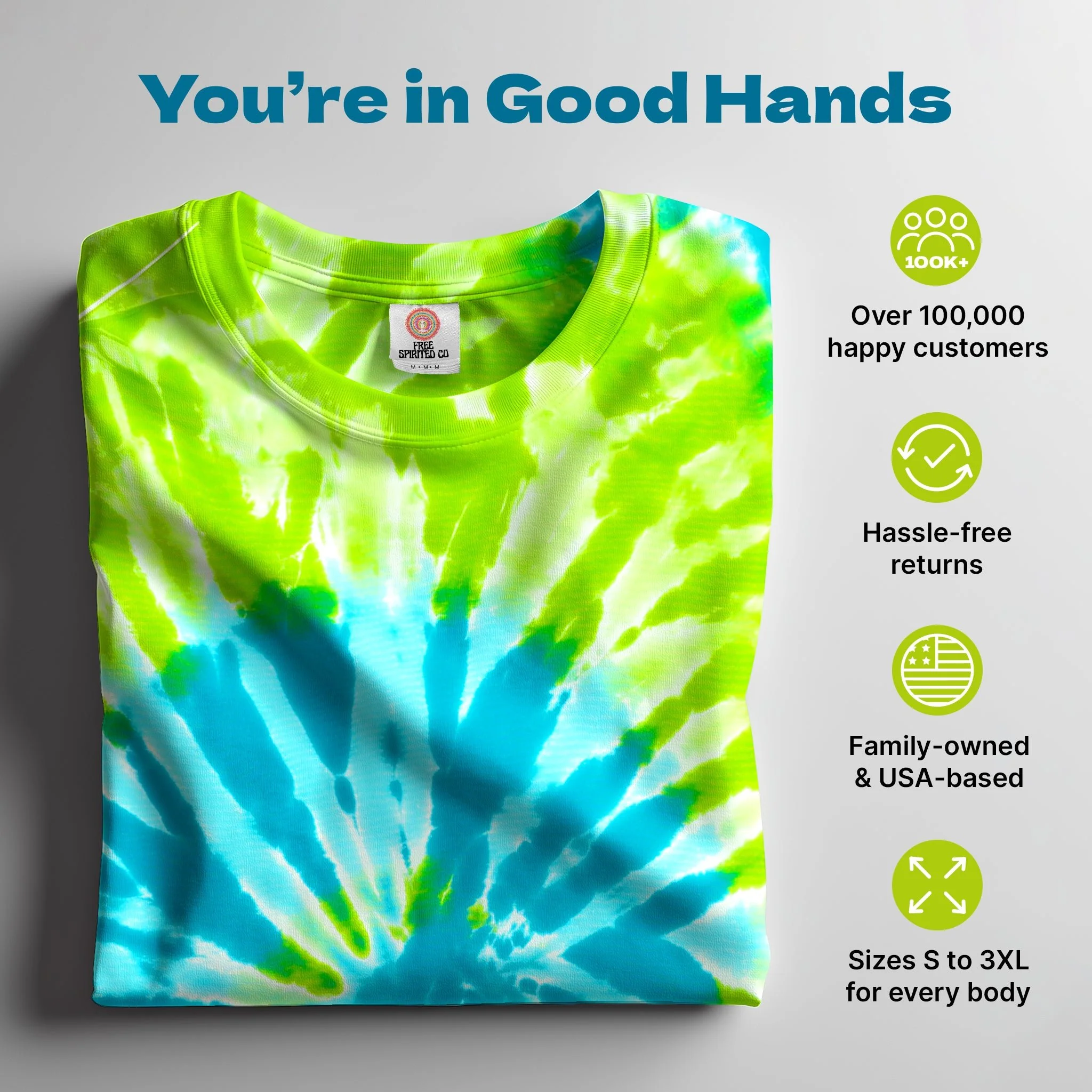 Green Spiral Premium Hand-Dyed Comfort Shirt - Image 3