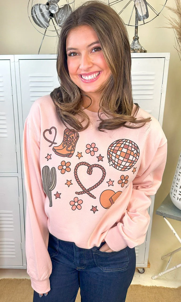 Howdy Heart Cowboy Graphic Sweatshirt - Image 2