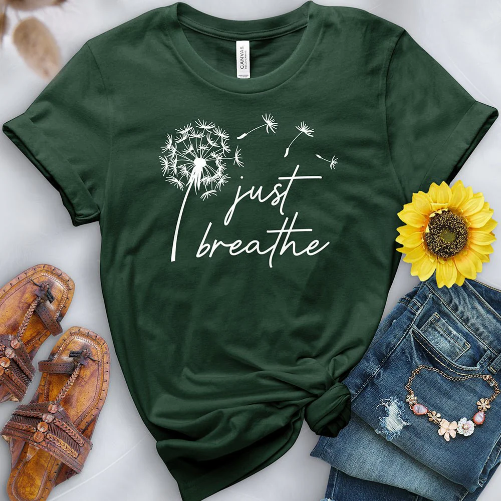 Just Breathe Dandelion White Tee - Image 2