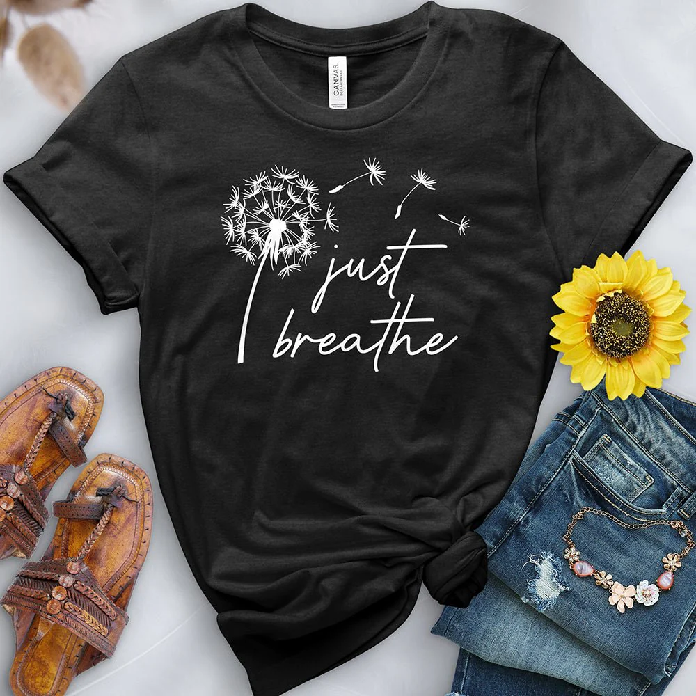 Just Breathe Dandelion White Tee - Image 3