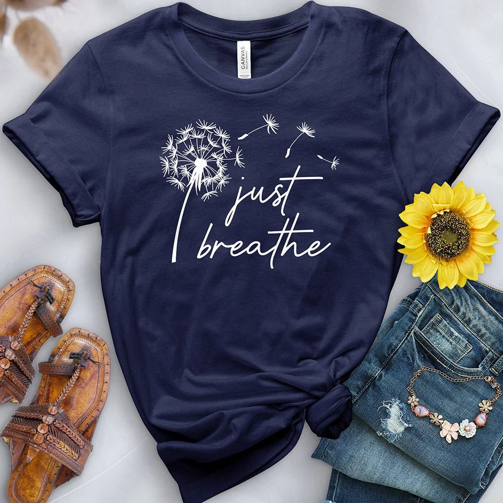 Just Breathe Dandelion White Tee - Image 4