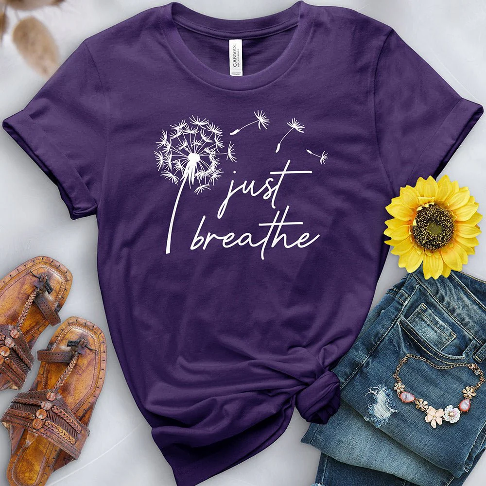 Just Breathe Dandelion White Tee - Image 5