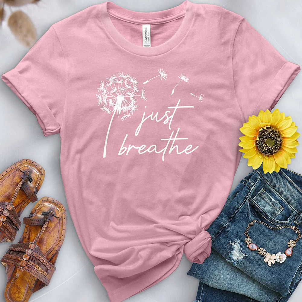 Just Breathe Dandelion White Tee - Image 7