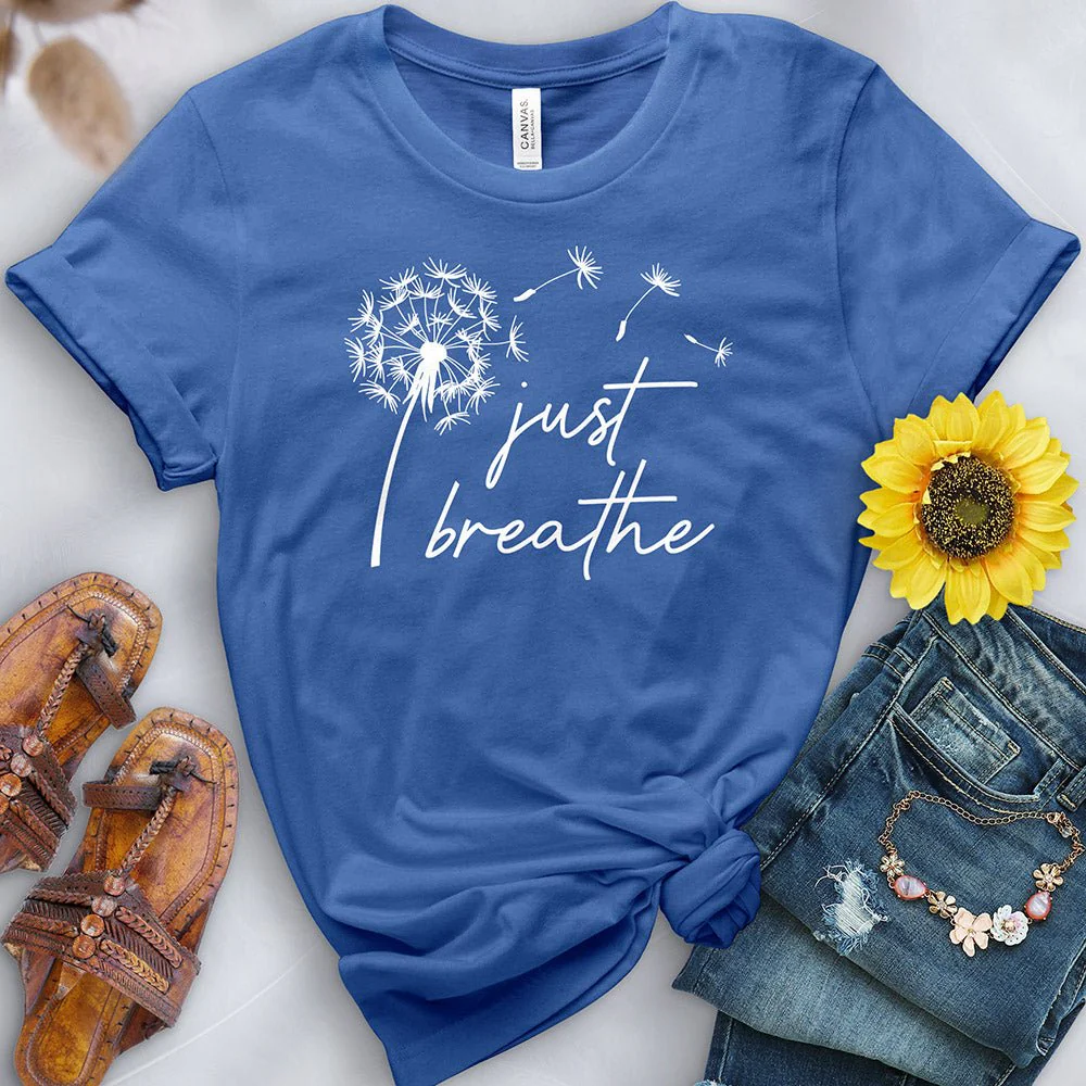 Just Breathe Dandelion White Tee - Image 8