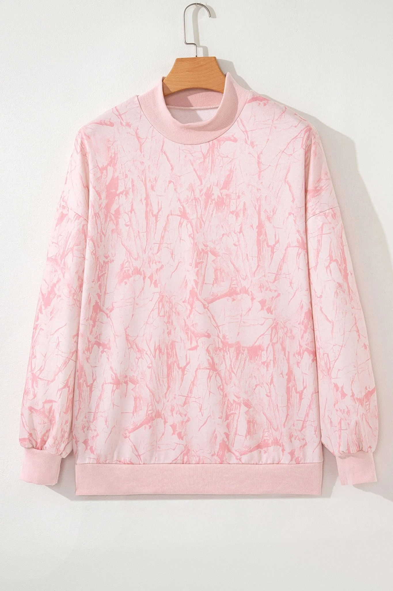 Khaki Camo Mock Neck Baggy Sweatshirt