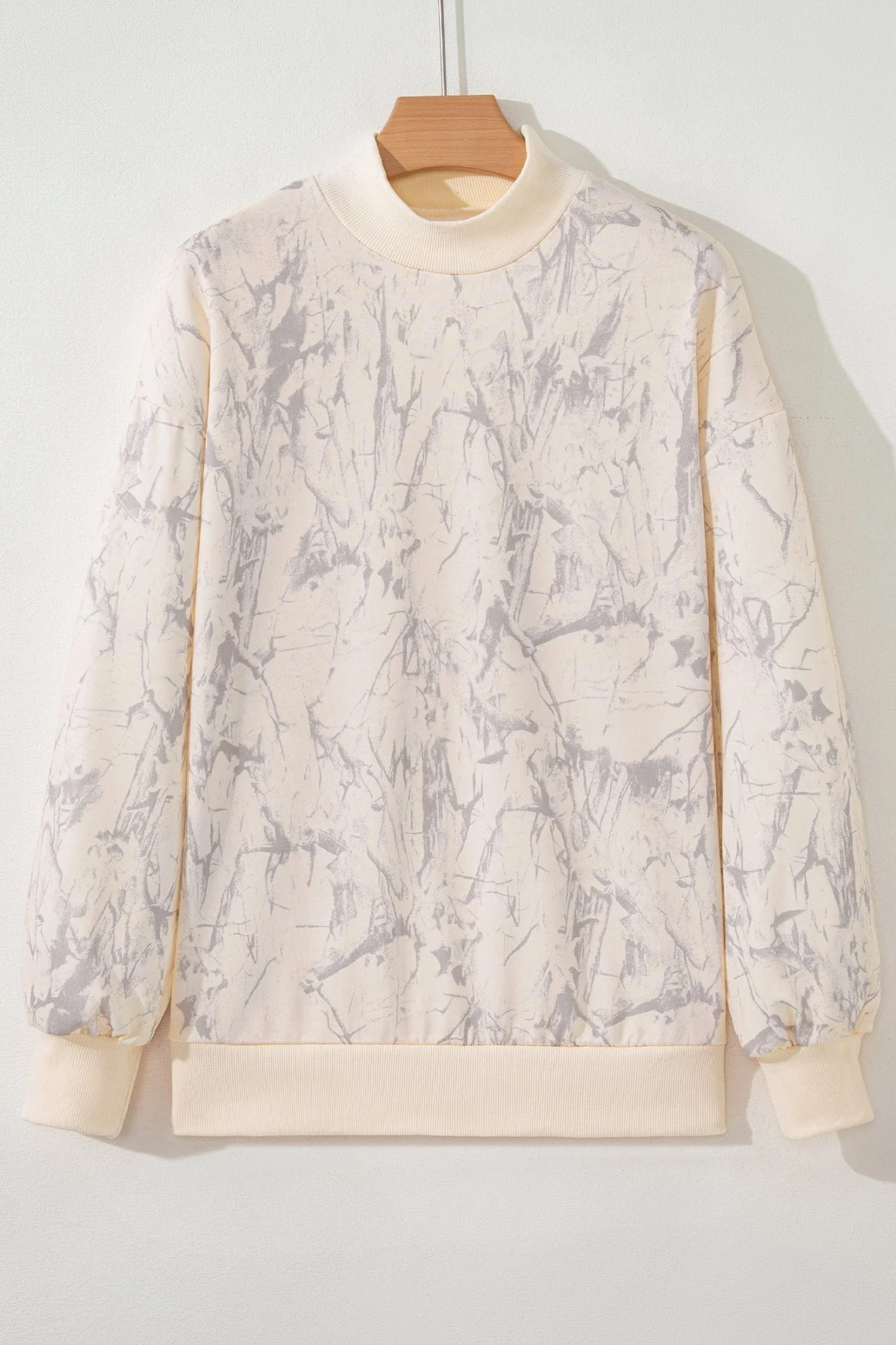 Khaki Camo Mock Neck Baggy Sweatshirt - Image 7