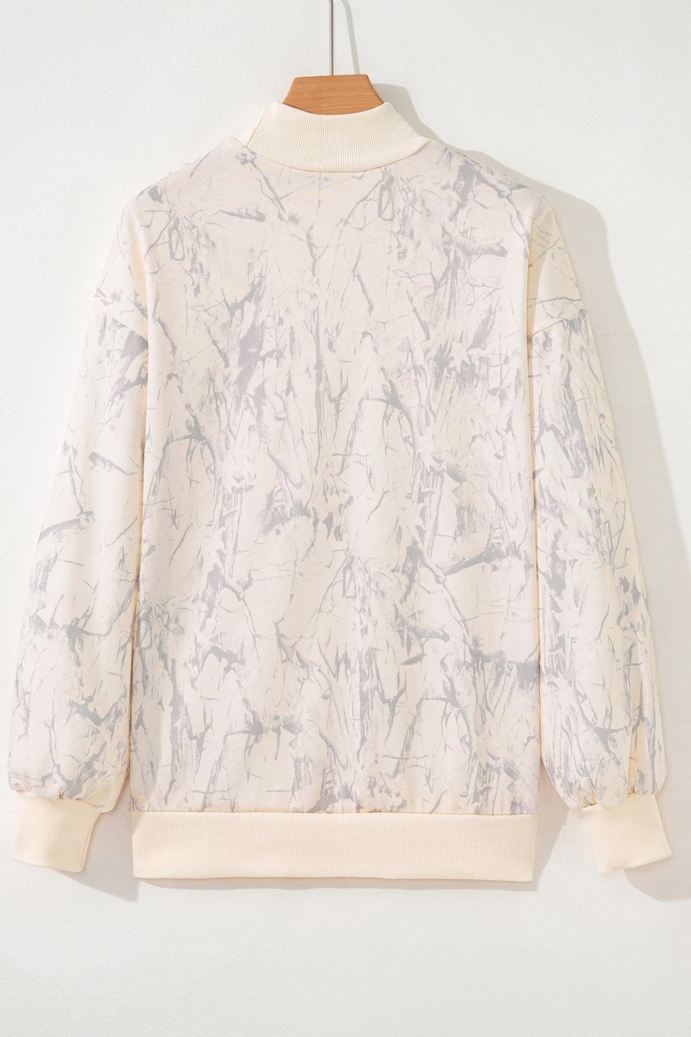 Khaki Camo Mock Neck Baggy Sweatshirt - Image 8