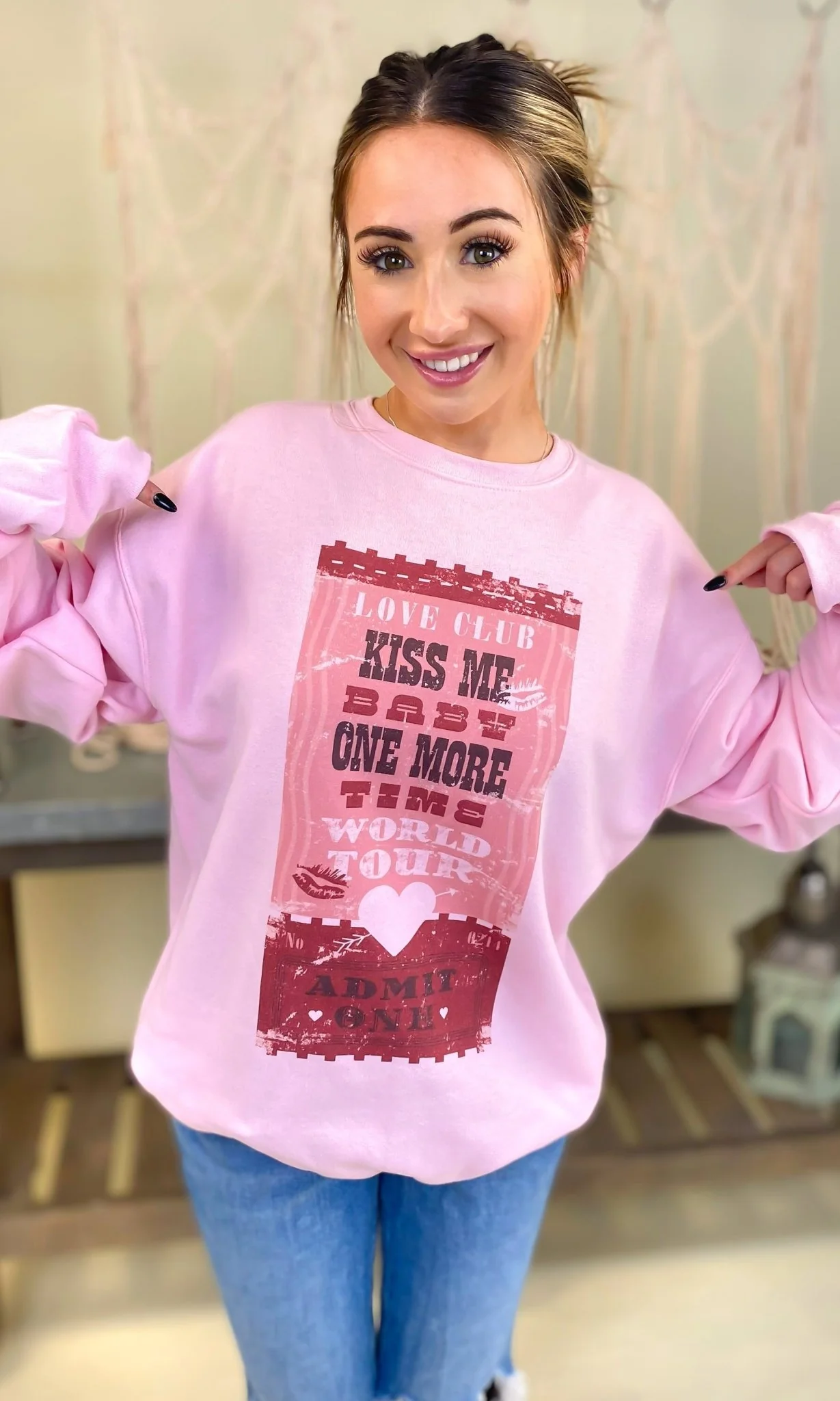 Love Club Ticket Graphic Sweatshirt - Image 3