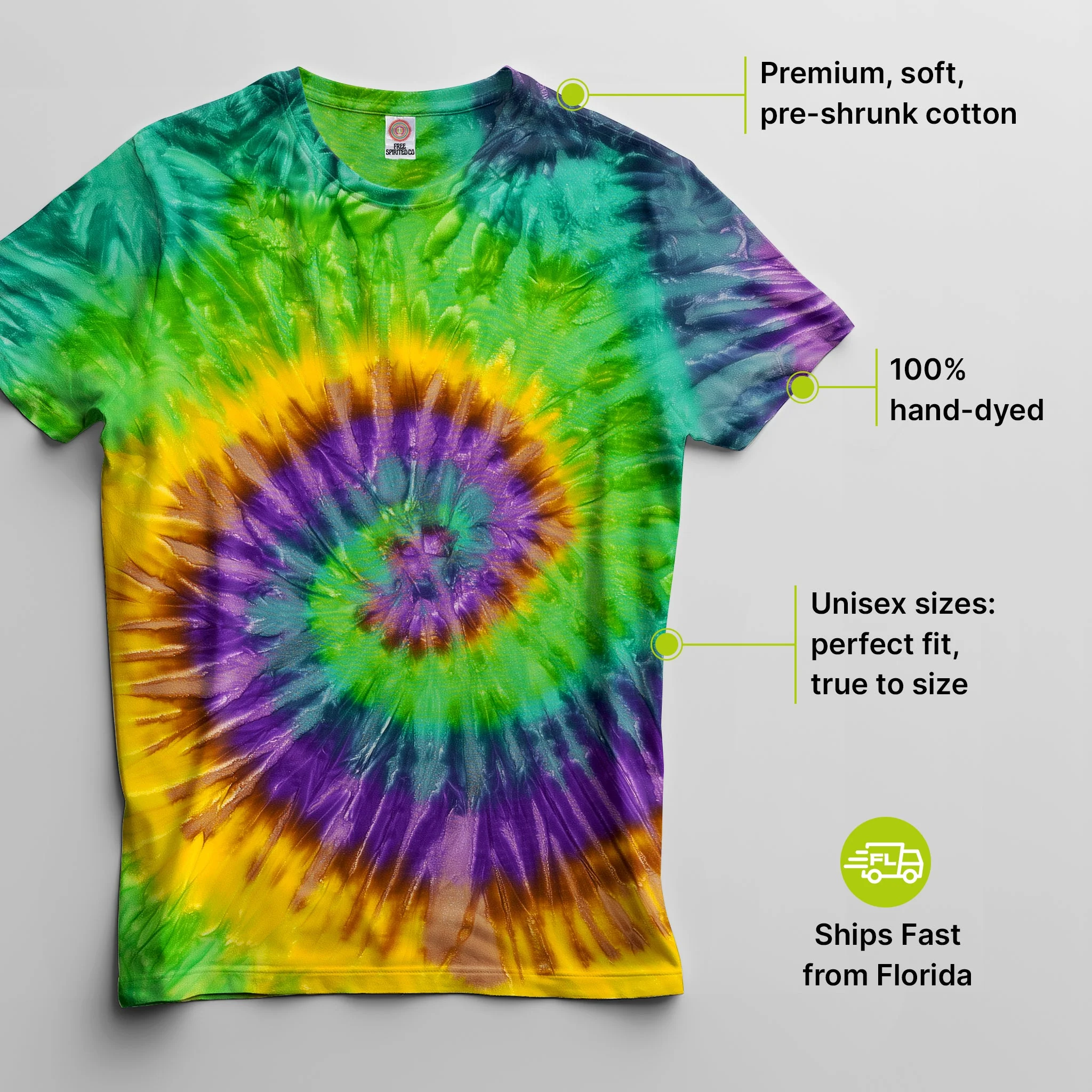 Mardi Gras Premium Hand-Dyed Comfort Shirt - Image 2