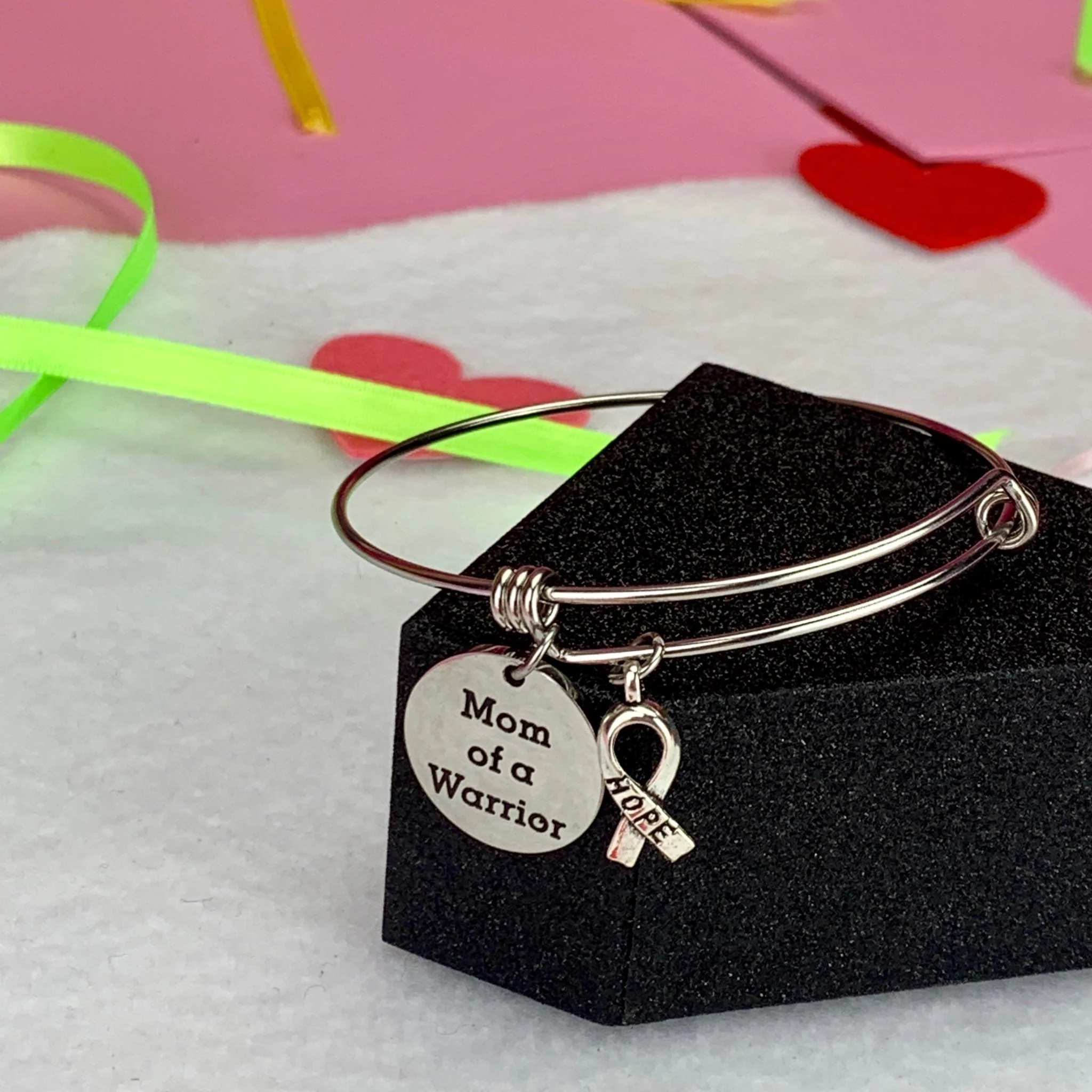 Mom of a Warrior Bangle Bracelet - Image 5