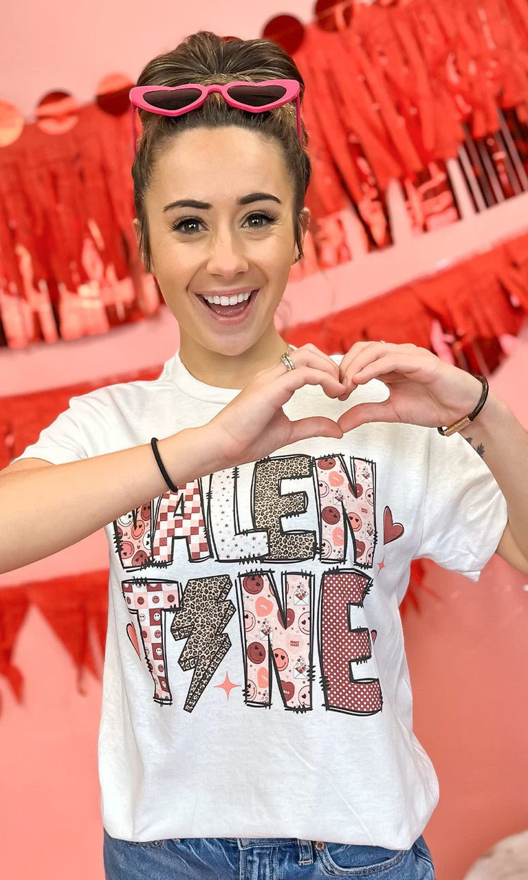 Multi Valentine Letters Graphic T-Shirt - Image 4