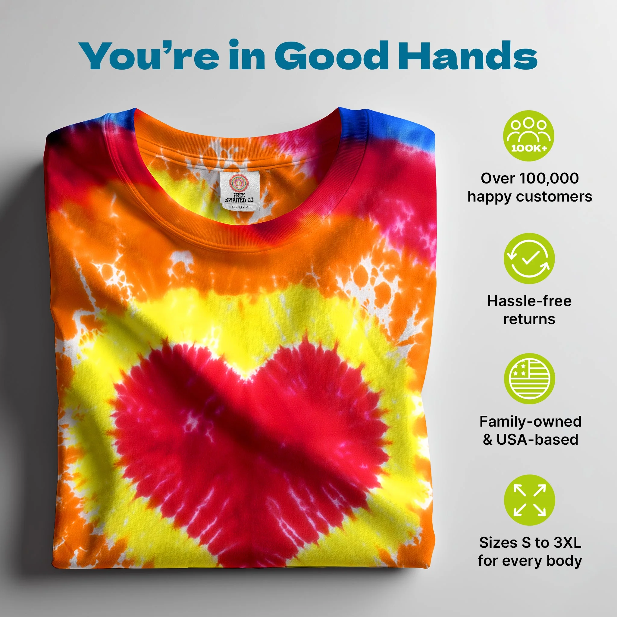 Multicolor Heart Premium Hand-Dyed Comfort Shirt - Image 4
