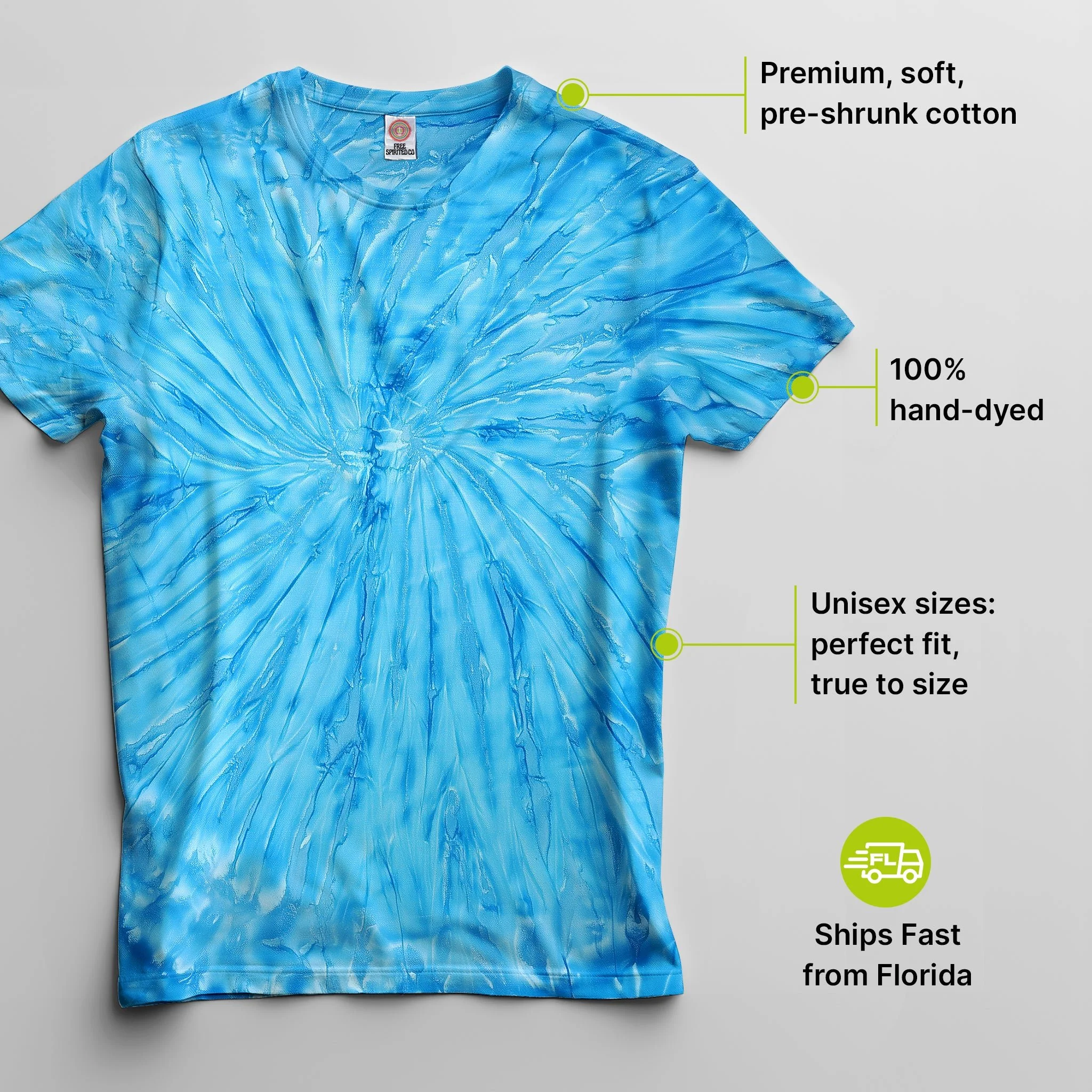 Neon Blueberry Premium Hand-Dyed Comfort Shirt - Image 2