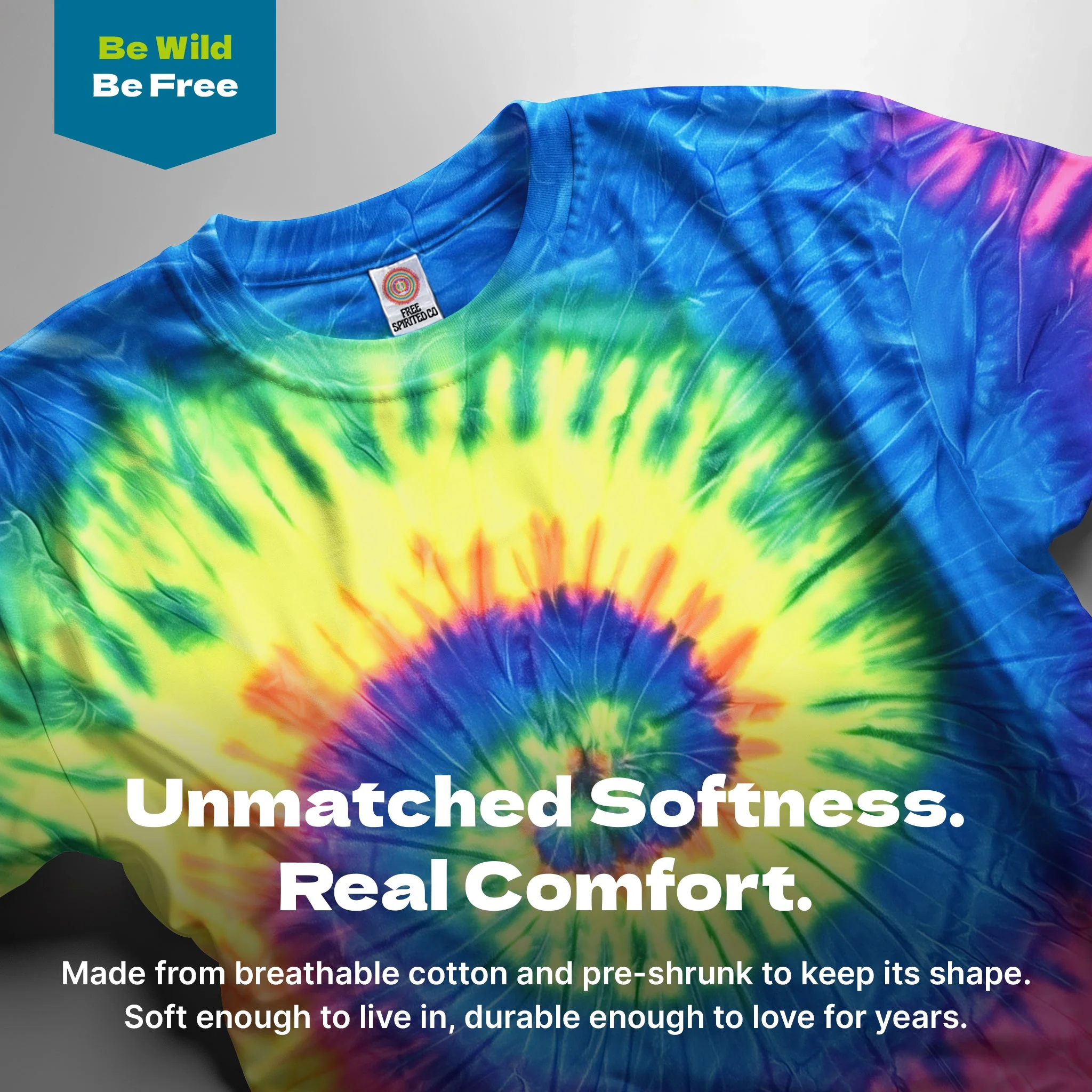 Neon Rainbow Hand Dyed Long Sleeve - Image 3