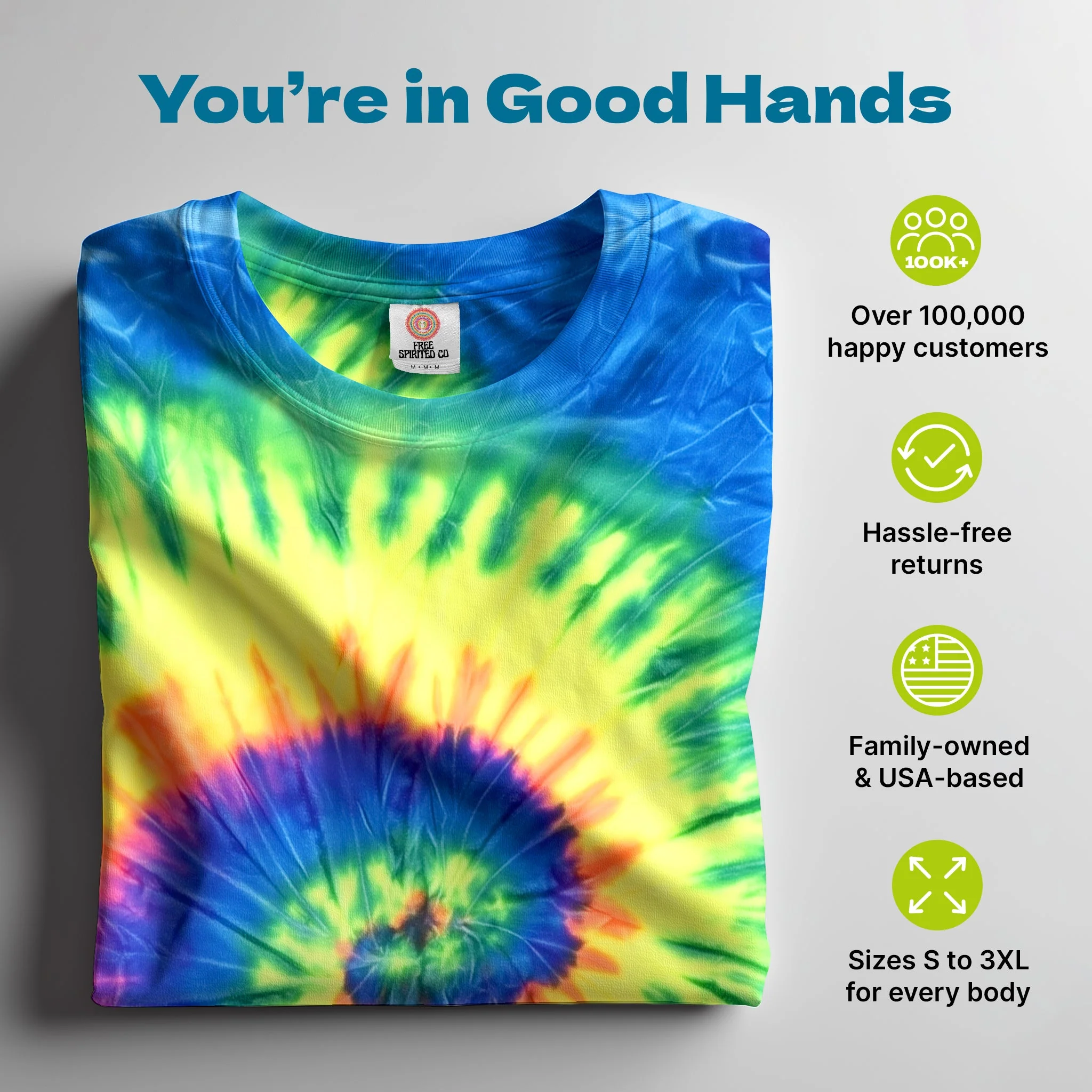 Neon Rainbow Hand Dyed Long Sleeve - Image 4