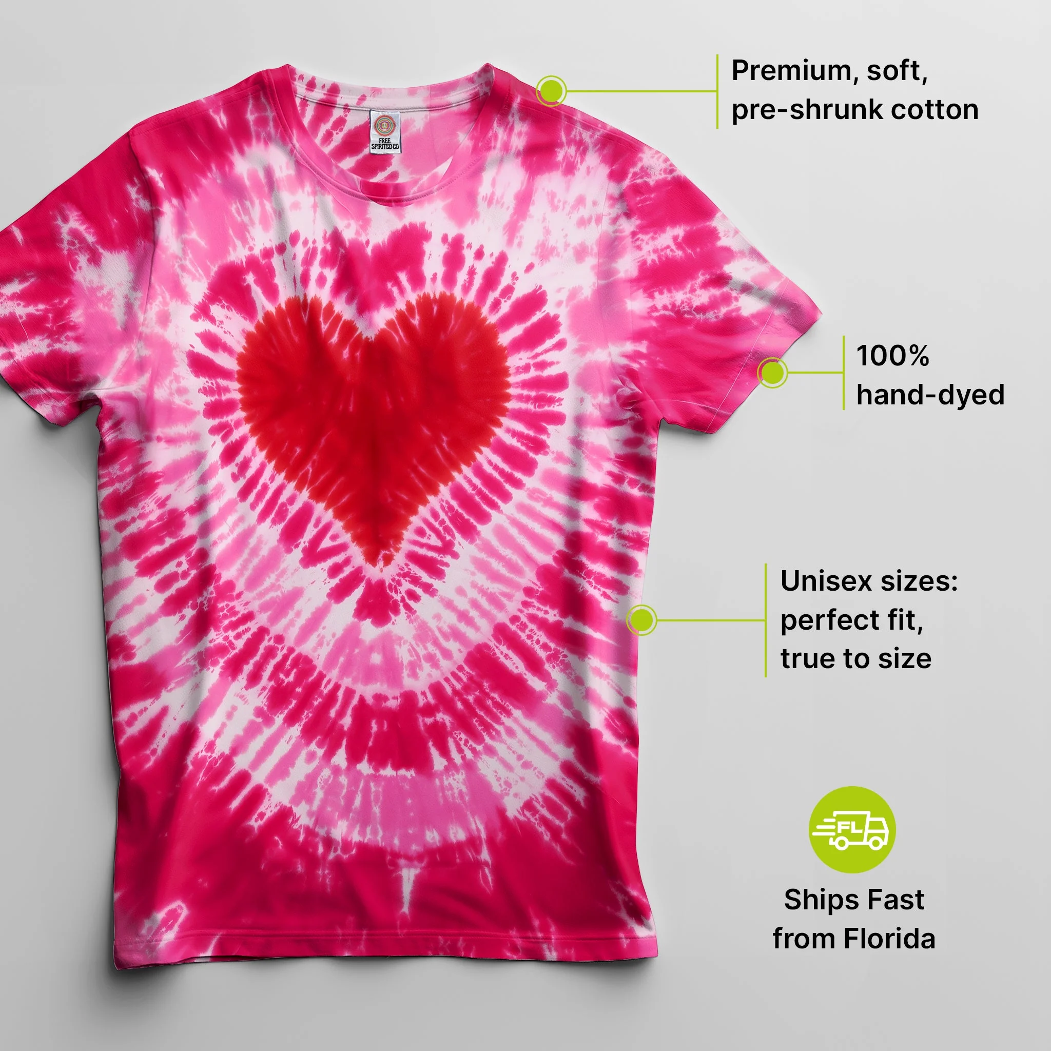 Pink Heart Premium Hand-Dyed Comfort Shirt - Image 2