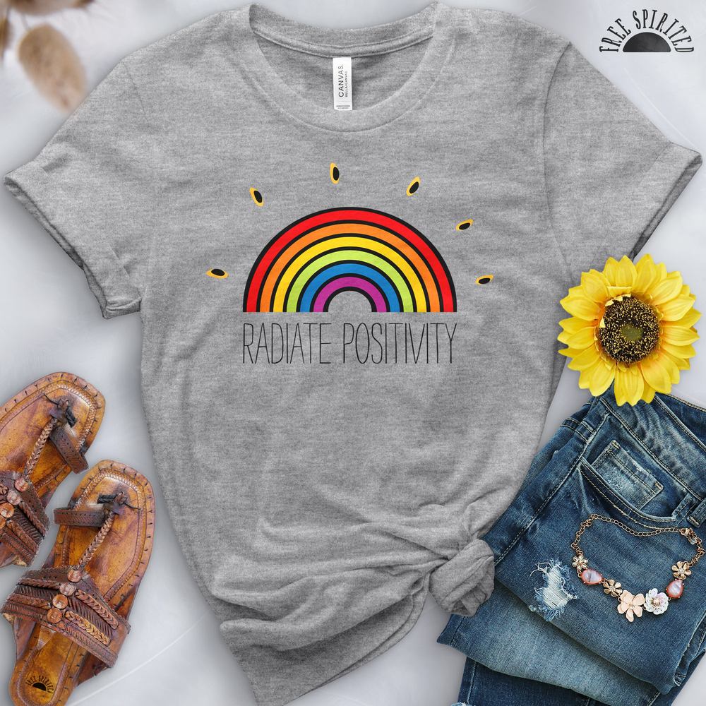 Radiate Positivity Rainbow Tee - Image 5