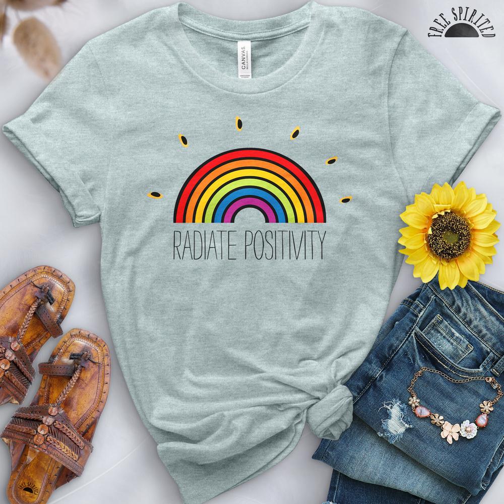 Radiate Positivity Rainbow Tee - Image 6